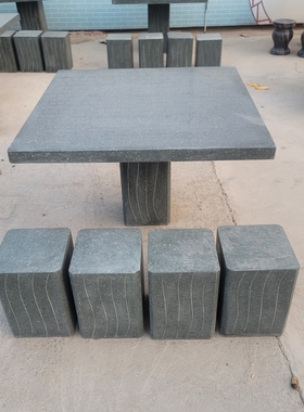 石桌石凳户外庭院花园别墅家用大理石圆桌子天然花岗岩石头桌椅