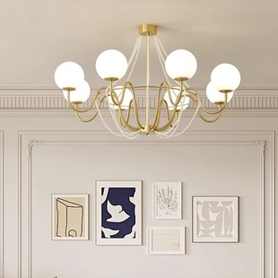 法式奶油风浪漫大厅主灯复古大气轻奢包豪斯客厅灯中古风美式吊灯
