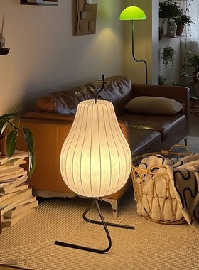 中古梨子落地灯雪梨复古客厅台灯设计感氛围灯卧室诧寂风艺术灯具