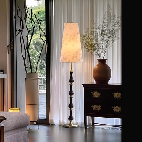 南洋风法式实木客厅落地灯