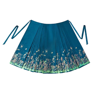 无衣饮羽原创汉服【竹影】螺钿烧箔织金汉服马面裙套装2025新款