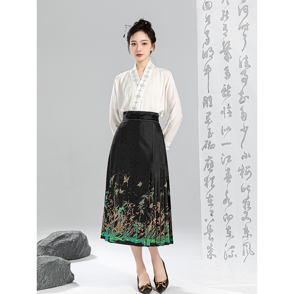 竹影汉服无衣饮羽螺钿烧箔