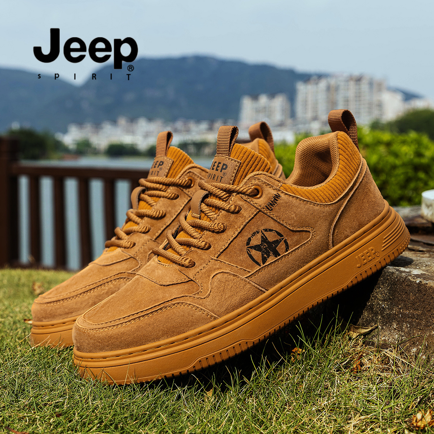 jeep吉普男鞋秋季低帮复古板鞋
