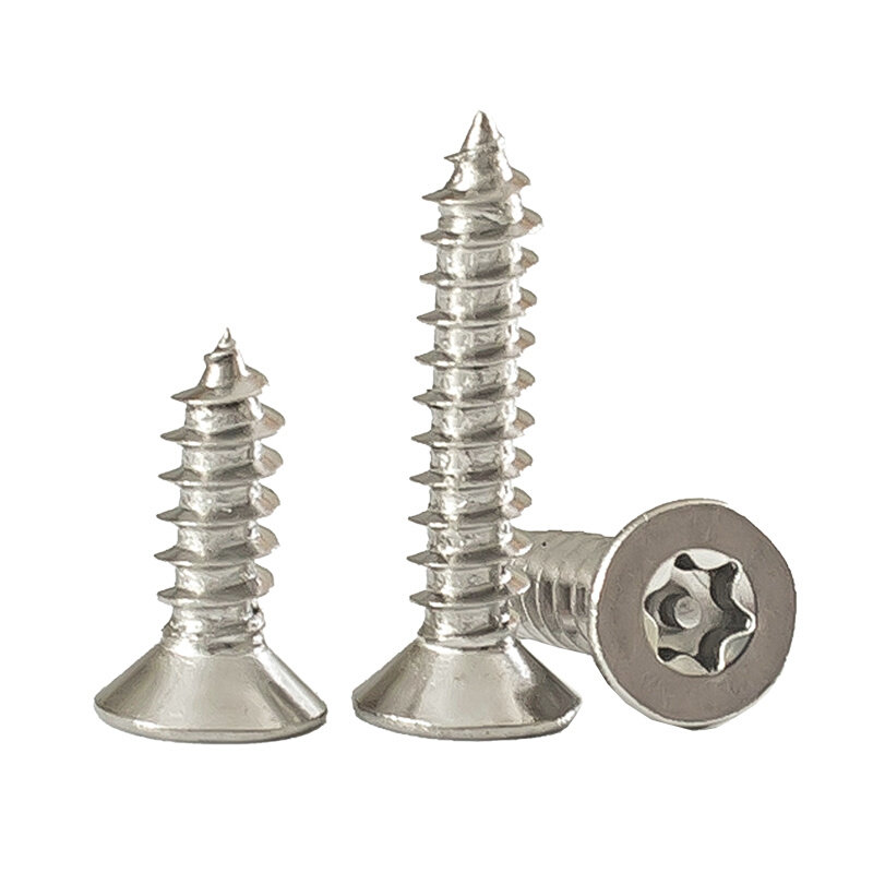 。304不锈钢沉头平头梅花带柱针防盗自攻螺丝钉螺栓M2M2.6M3M4M5m