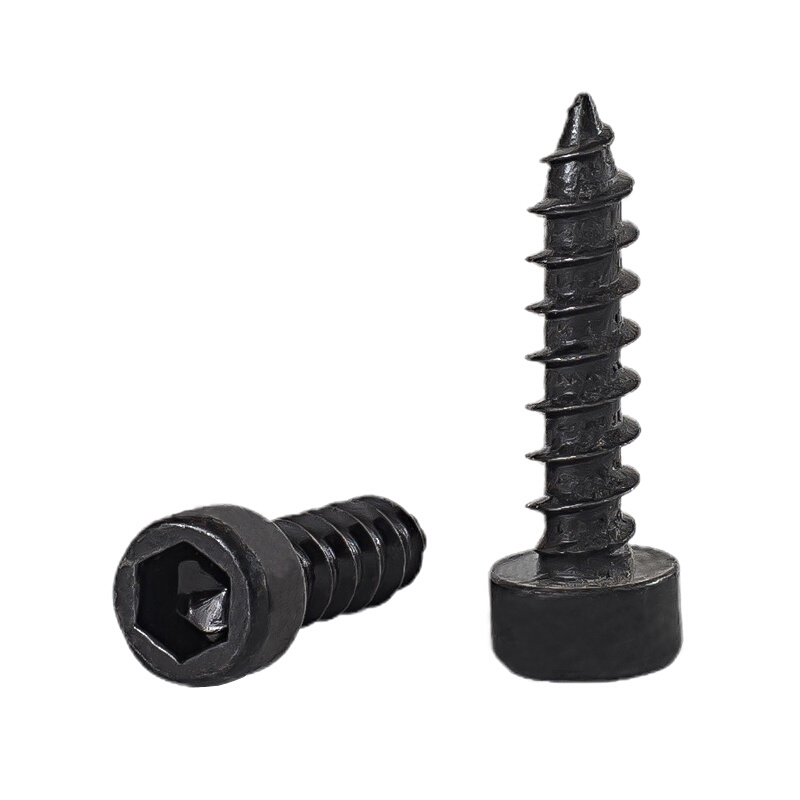。8.8级圆柱头内六角自攻螺丝杯头尖尾黑色自攻螺钉M2M3/M3.5M4M5