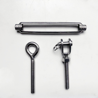 。304/316不锈钢花篮螺丝M5M6M8M10M12钢丝绳拉收紧器UU/CU/OU型