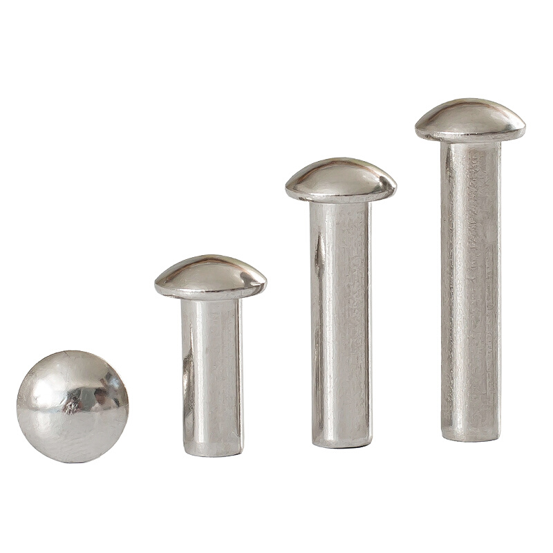 。GB867 304不锈钢半圆头铆钉敲击式蘑菇头标牌实心铆螺钉M4M5M6M