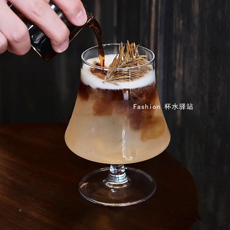 ins风高脚玻璃杯冰美式咖啡杯冷饮红酒杯葡萄酒杯鸡尾酒杯