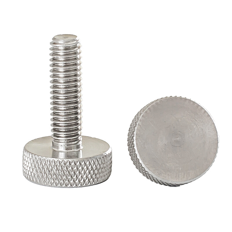 。304不锈钢滚花螺丝手拧调节螺栓手扭大头广告镜面螺钉M3M4M5M6M