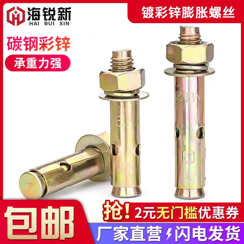 铁镀锌膨胀螺丝外膨胀螺栓加长拉爆胀管爆炸螺钉M6M8M10M12M14M16