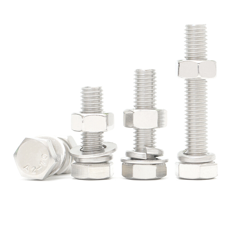 。304不锈钢外六角螺丝螺母套装大全加长螺栓螺杆M3M4M5M8M10M12M