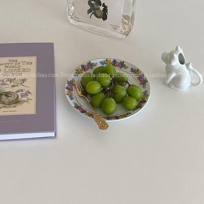 Shinymomo库存法式复古印花糕点盘