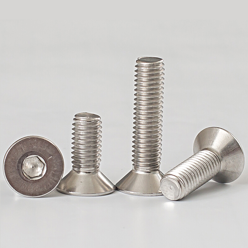 。M3M4M5M6M8M10mm201不锈钢沉头内六角螺丝平头内六角螺钉平杯螺