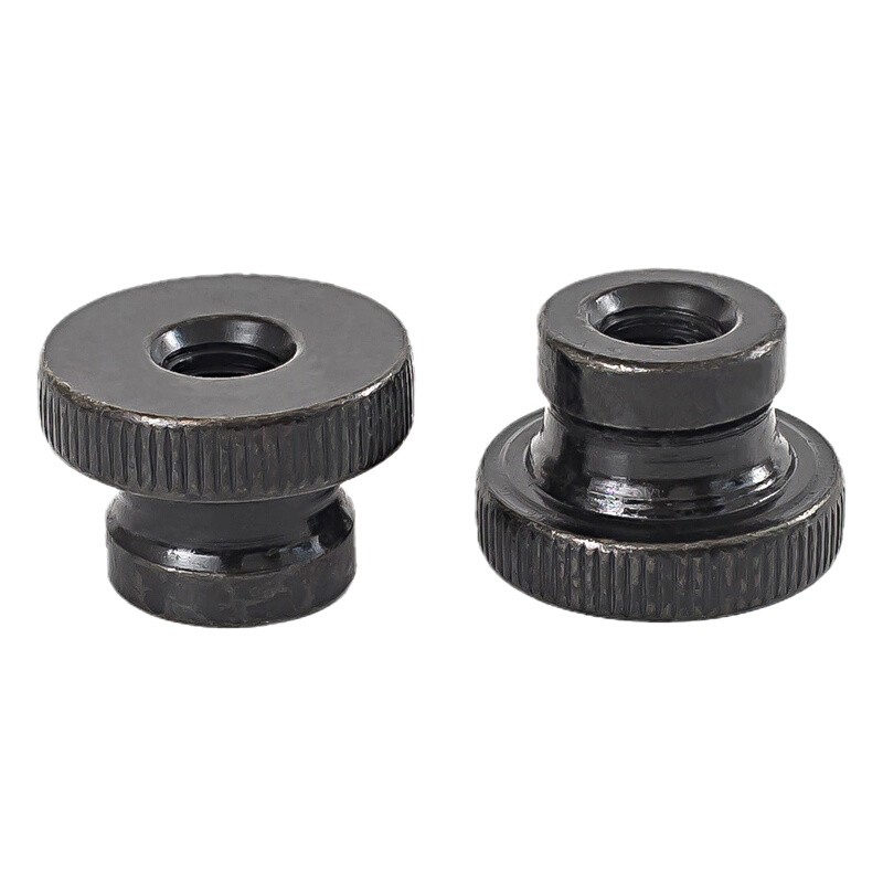 。滚花手拧螺母GB806镀镍镀锌黑色高头大头台阶螺帽m3m4m5m6m8m10