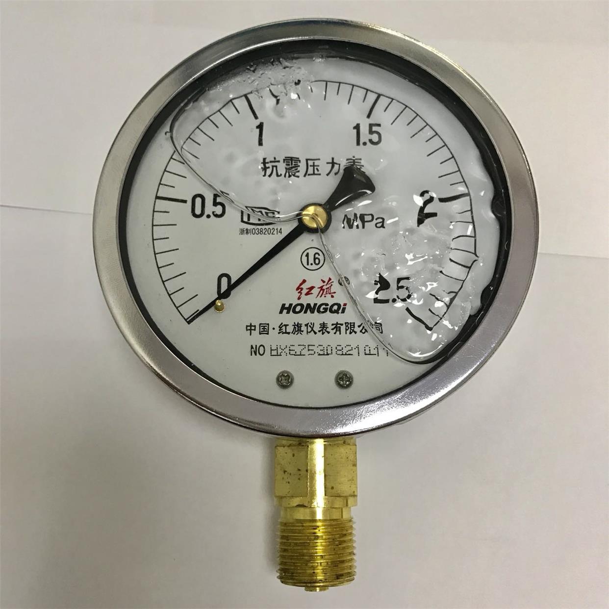 抗震压力表  yn100 0-2.5mpa m20*1.5 外壳直径100MM 10cm 径向