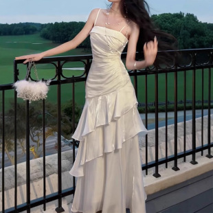 吊带连衣裙成人礼鱼尾裙 小众轻奢高端修身 2026新款 鸢尾茉莉