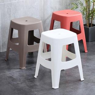 塑料凳子加厚家用成人简约防滑餐桌中高櫈浴室客厅登子熟胶37cm
