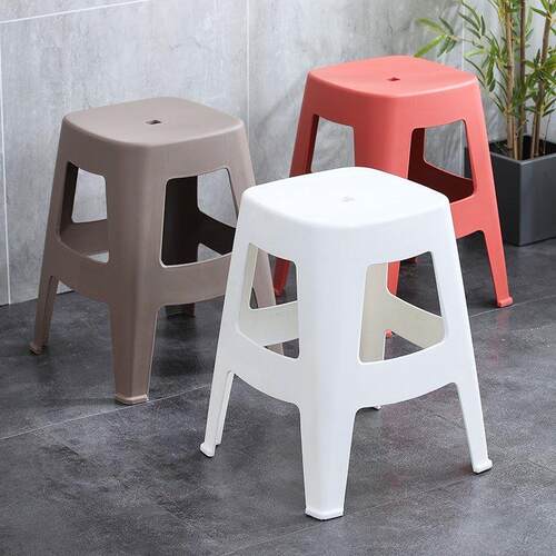 塑料凳子加厚家用成人简约防滑餐桌中高櫈浴室客厅登子熟胶37cm