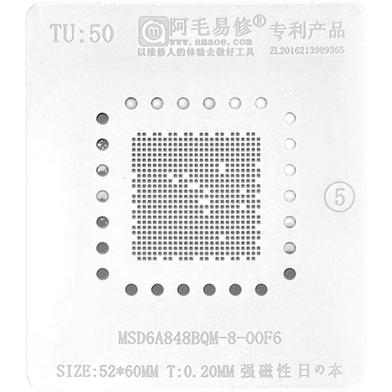 阿毛易修TU50液晶电视主控CPU植锡网MSD6A848BQM-8-00F6钢网0.2mm