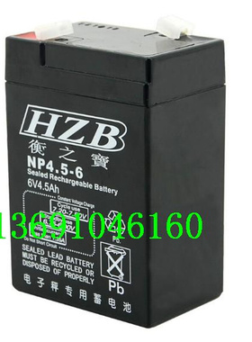 。HZB衡之宝电瓶 NP4.5-6 6V5.6AH 台秤 称重 电子称专用蓄电池