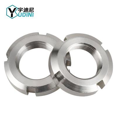 304不锈钢C圆螺母国标GB812开槽止退锁紧四槽现货厂家直销M10-M60