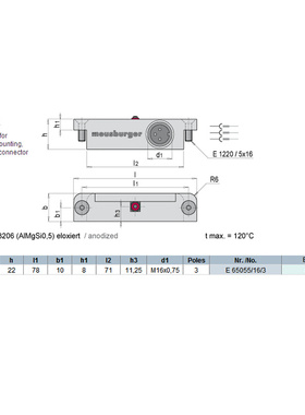 。模斯堡Meusburger行程限位开关E65055/16/3 顶针板复位 微动行