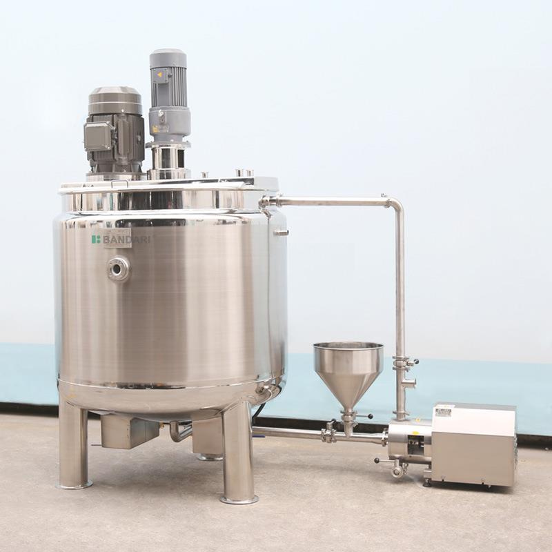 1吨电加热搅拌不锈钢反应釜循环式搅拌机食品饮料均质乳化罐