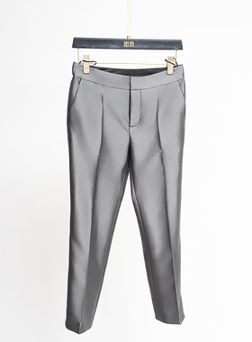 门里门外灰色丝毛长裤BR25QK0871L