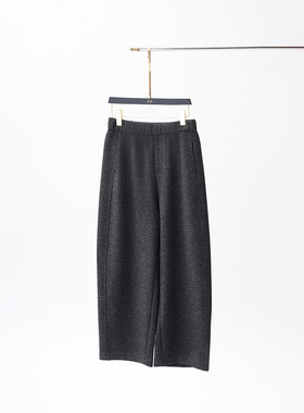 门里门外咖色/灰色/藏蓝色澳毛奶奶裤25K86294