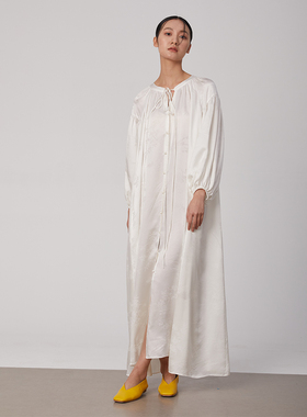 门里门外鹤羽系列 真丝提花连衣裙【2021365】