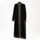 门里门外黑色丝绒花边长款 立领外套BR25DW1306A