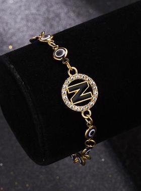 现货dy A-Z Letter Turkish Evil Eye celet Shiy Rhiese Lu