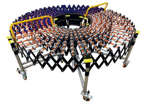 现货无动力福来轮输送机可伸缩转弯仓储商超输送带仓库卸车卸货神