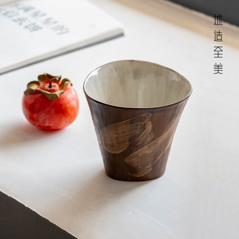复古粗陶马克杯创意办公室陶瓷水杯咖啡杯家用早餐杯牛奶杯情侣杯