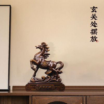 马摆件马到成功生肖工艺品客厅高档办公室桌书房电视柜乔迁摆设