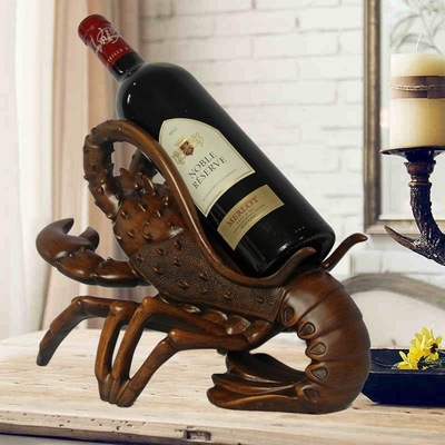红酒架摆件创意龙虾葡萄酒托酒柜装饰品电视柜家居客厅博物架摆设