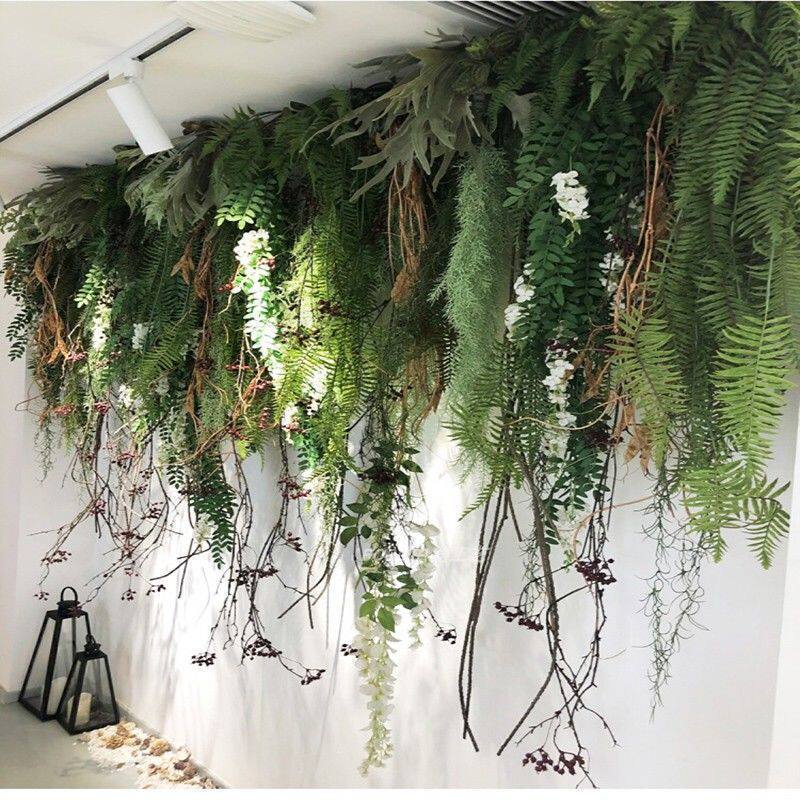 仿真绿植蕨类壁挂吊兰花垂吊绿色植物波斯草墙壁悬空装饰蕨叶藤条