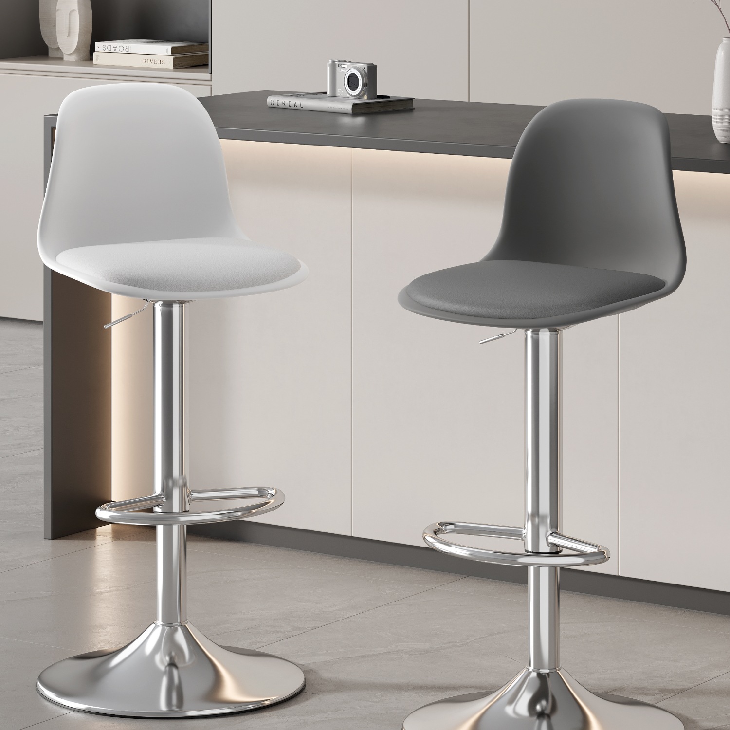 吧台椅升降高脚凳子家用简约现代酒吧椅收银台商用吧台凳靠背椅子