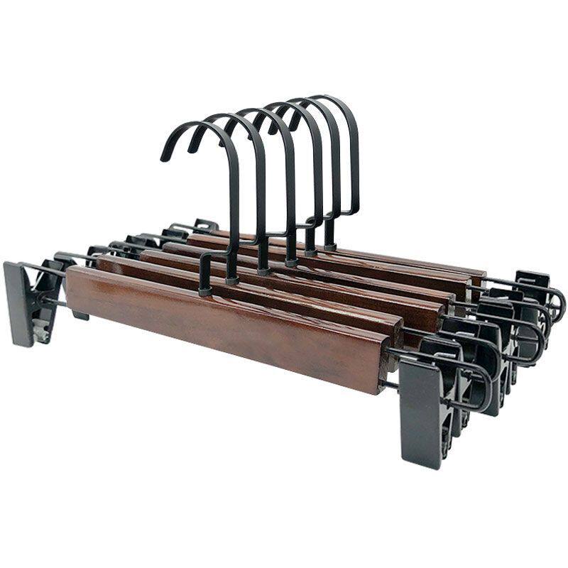 实木裤架裤夹裙子家用裤撑防滑无痕服装店衣架裤挂木质夹子