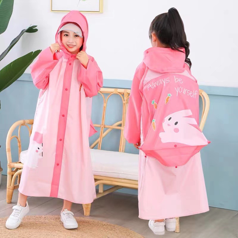 N007YT背囊式可爱儿童雨衣带书包位学生雨披男女儿童E18