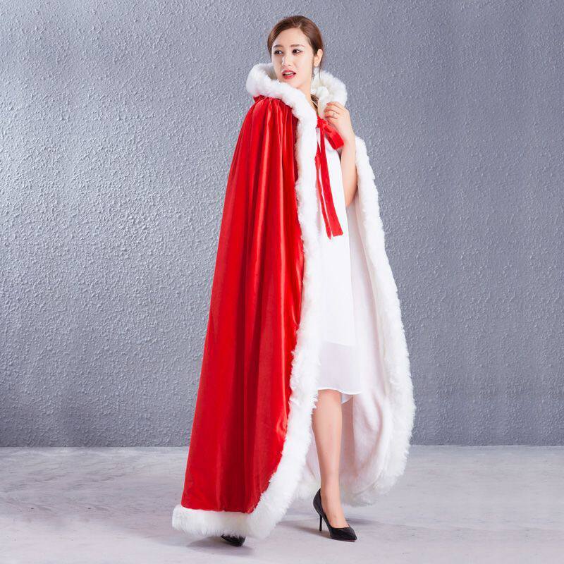 斗篷大衣男女通用冬季汉服保暖加绒加厚带帽古装披风日常复古带帽