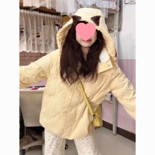 冬季韩版氛围感连帽棉服女慵懒风小个子学生百搭保暖加厚外套