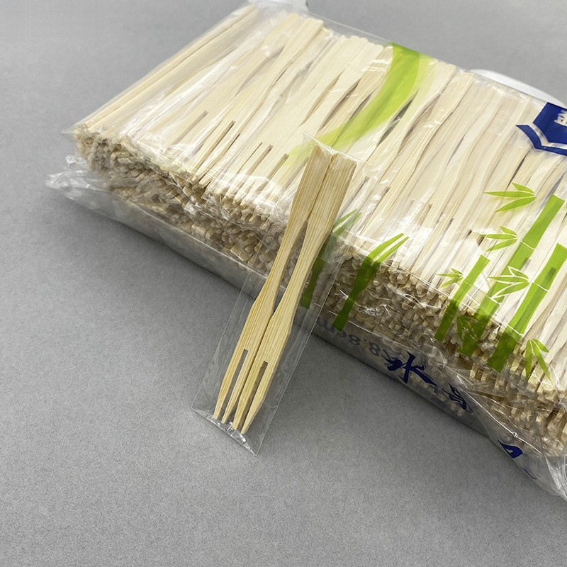 竹制水果叉子蛋糕叉单独包装小一次性果签竹子寿司叉签字