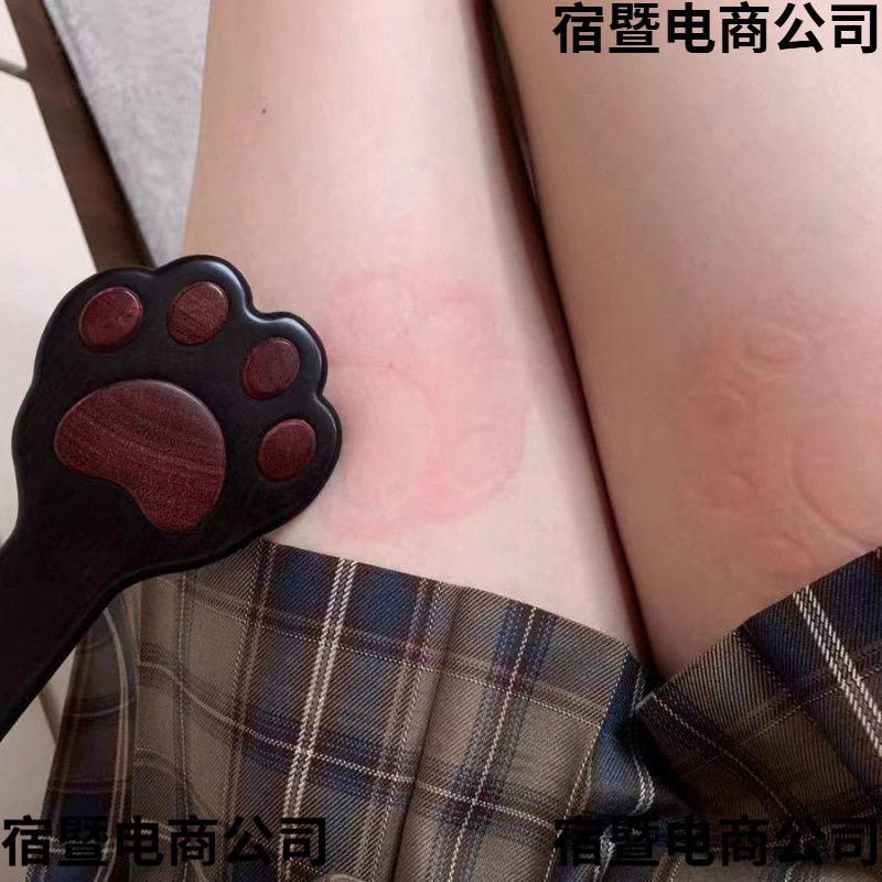 25新款不坑实木戒尺新中式紫光拍假装猫爪木檀礼物工具镂空可 - 实物图