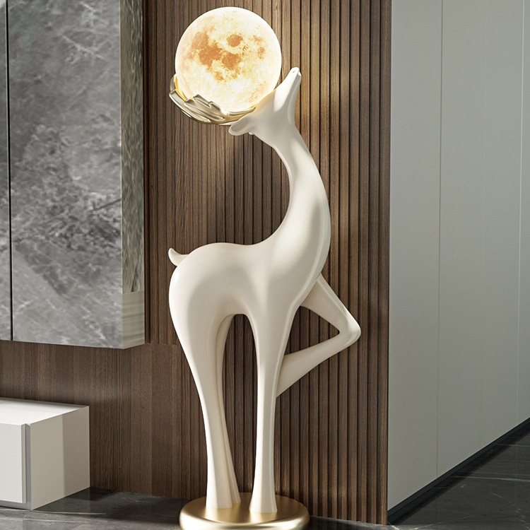 艺术鹿落地摆件客厅沙发旁电视柜装饰轻奢氛围灯乔迁新居礼物旺宅