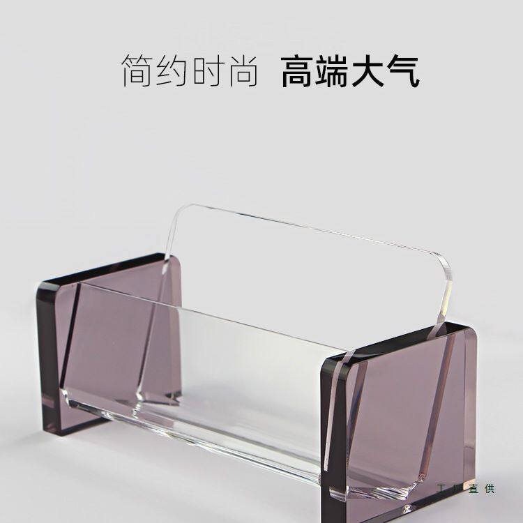 高档名片盒双层名片座亚克力桌面创意商务办公三层名片架子
