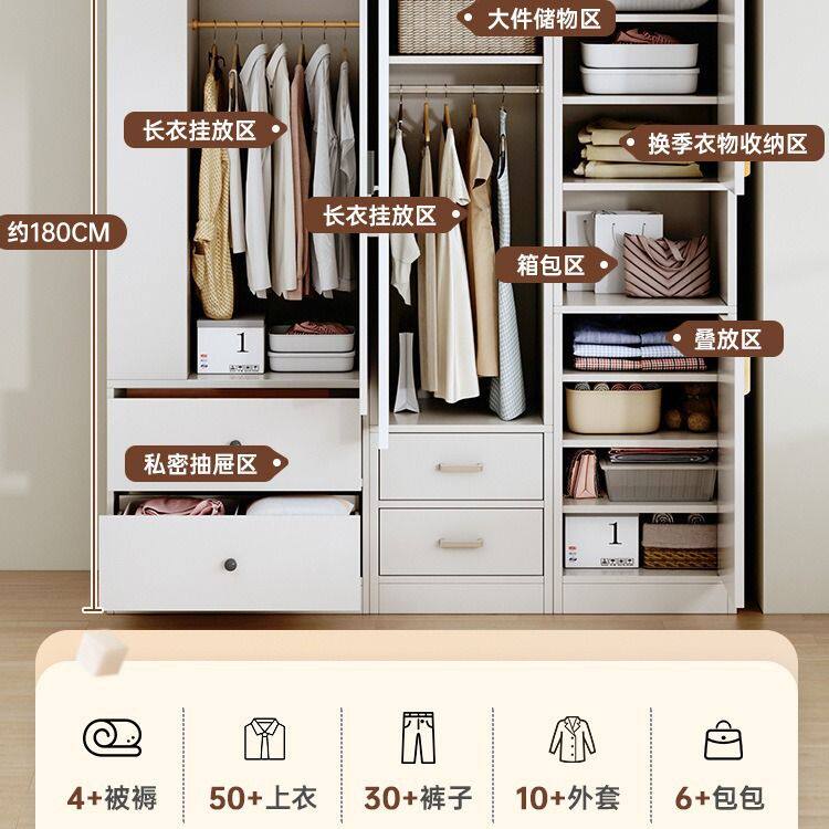 新品衣柜家用卧室2025新款简易组装推拉门挂衣柜出租房用小型单人