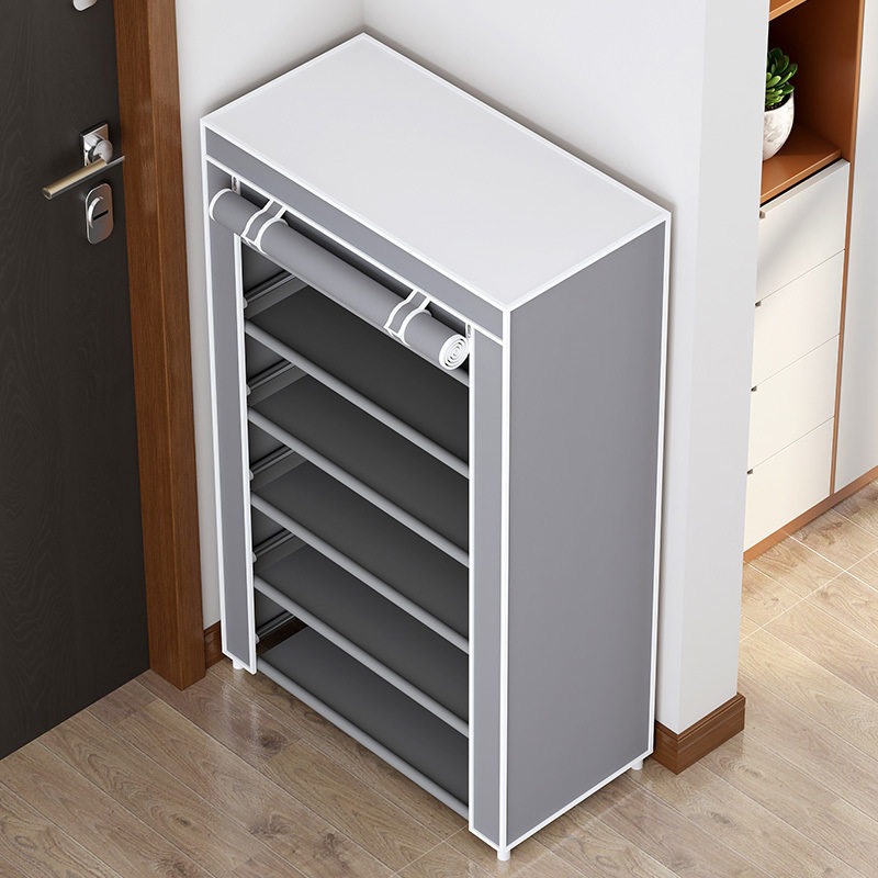 牛津布鞋架简易多层家用学生宿舍门口防尘鞋柜防潮多功能置物架子