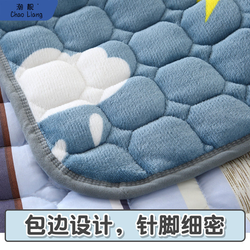 加厚法兰绒床垫学生单人宿舍榻榻米床垫子打地铺双人床褥海绵包邮