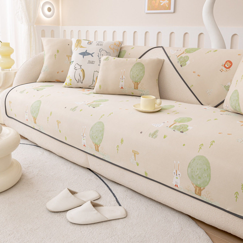 P66D夏季冰丝沙发垫防滑凉席藤竹席坐垫子夏天款可水洗四季通用套